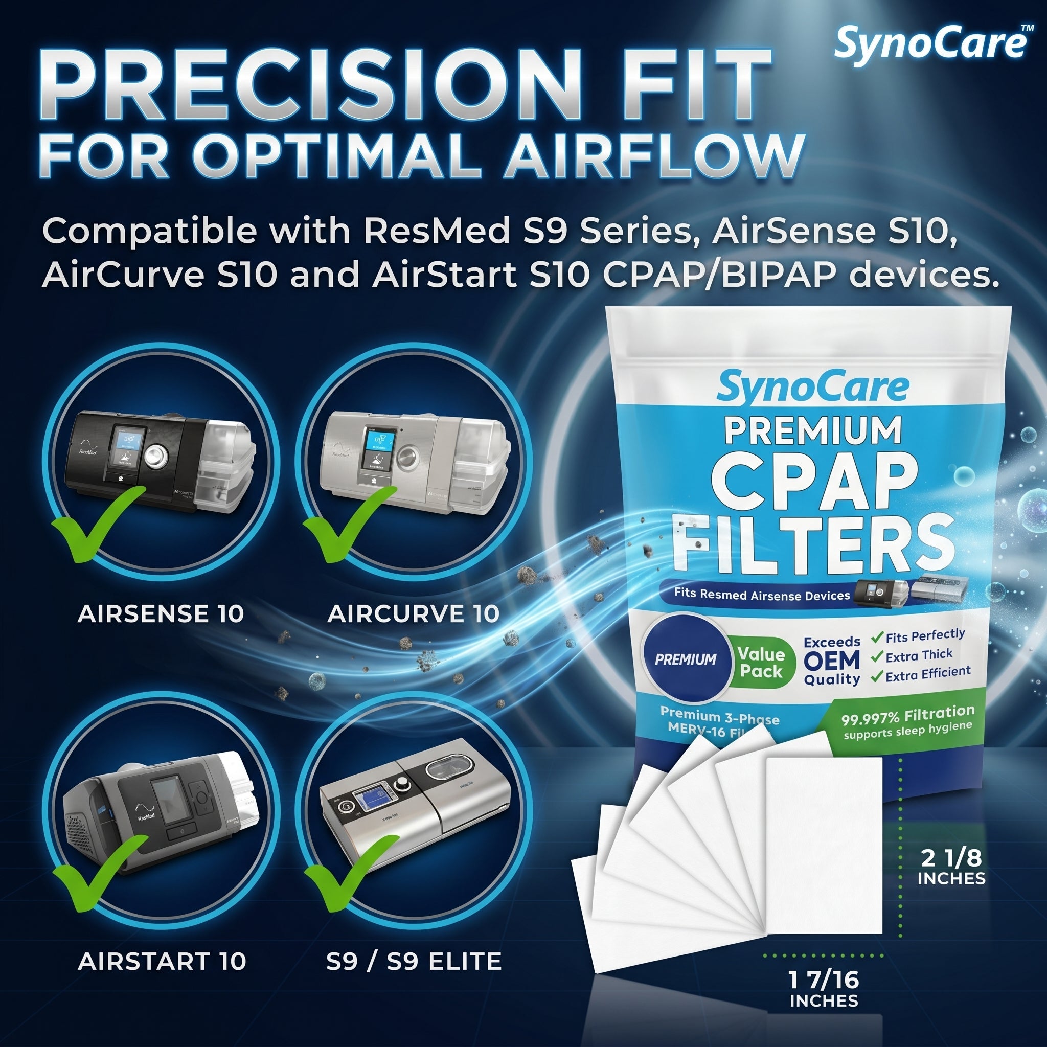 SynoCare Compatible for S9 and S10 (Pack of 20 Filters)