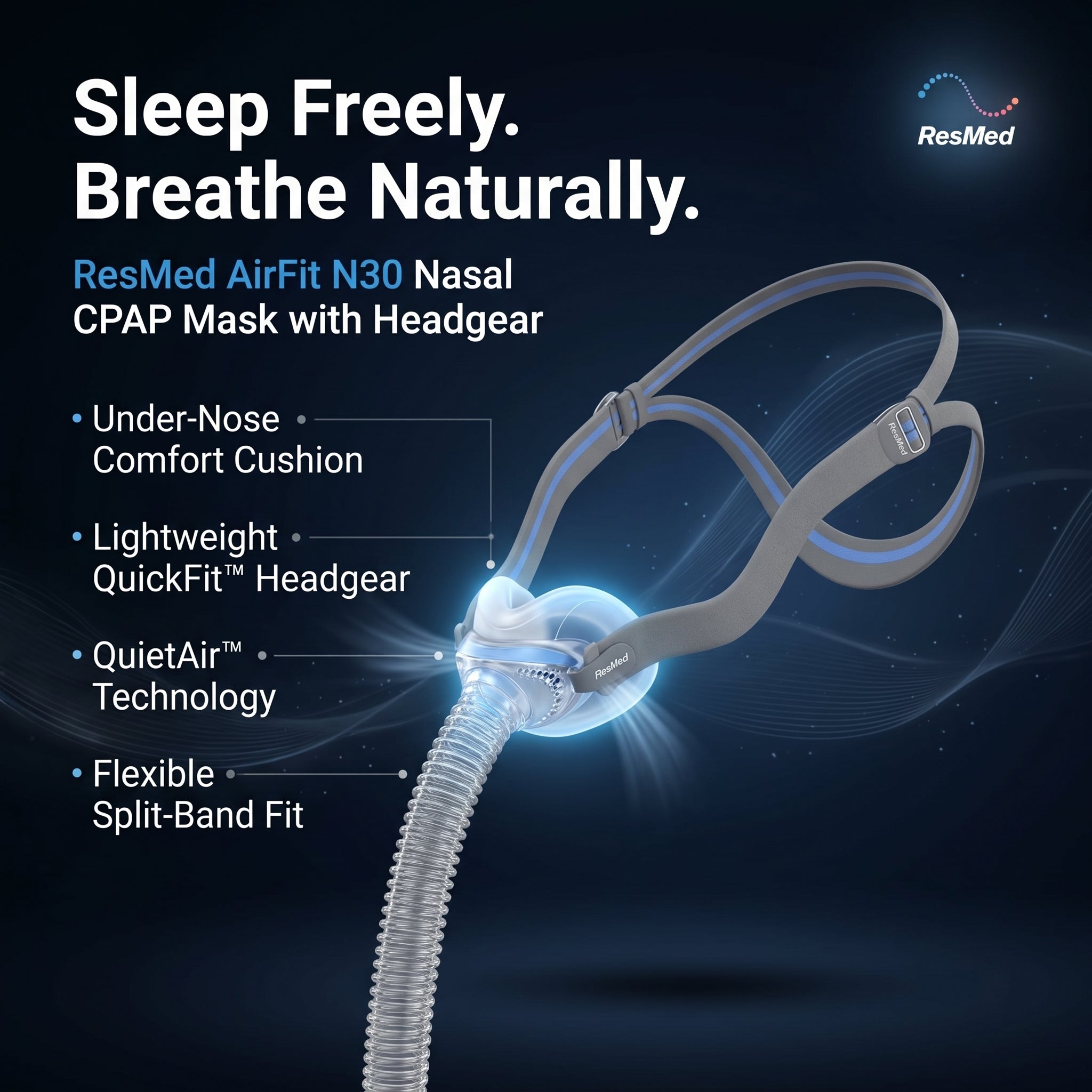 ResMed AirFit N30 Nasal CPAP Mask with Headgear