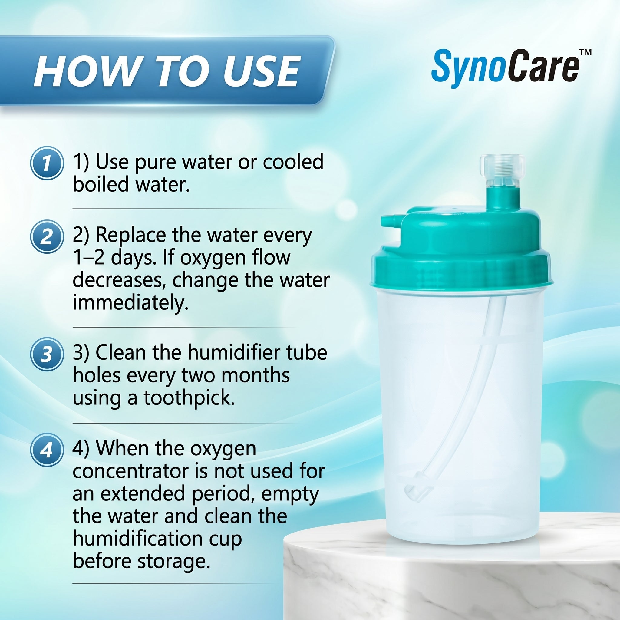 SynoCare Oxygen Concentrator Humidifier Bottle