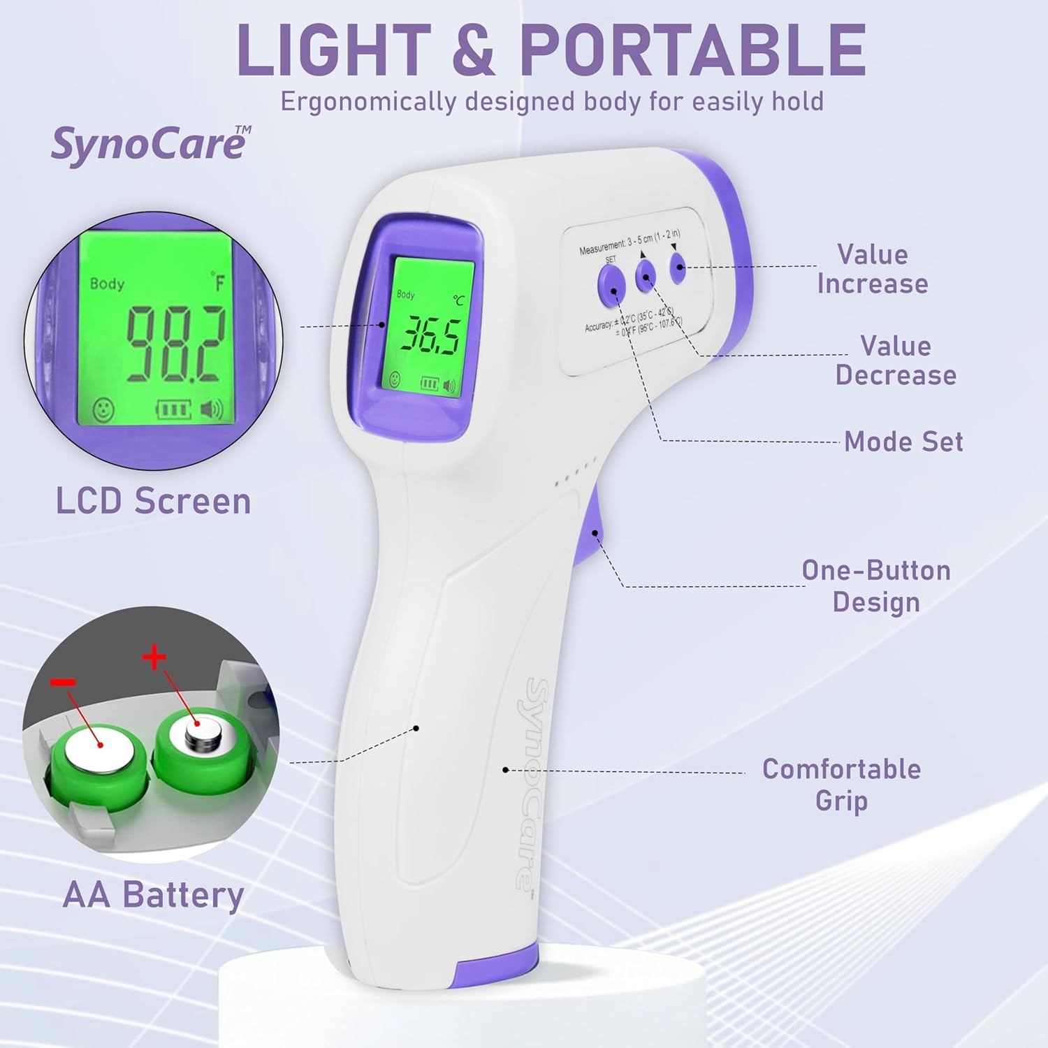 Digital Infrared Thermometer for Fever – Non-Contact Temperature Gun