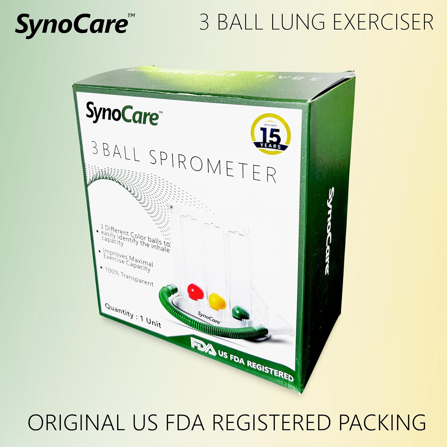 3 Ball Spirometer, Lung Exerciser, Respiratory Exerciser, Breathing Exercise