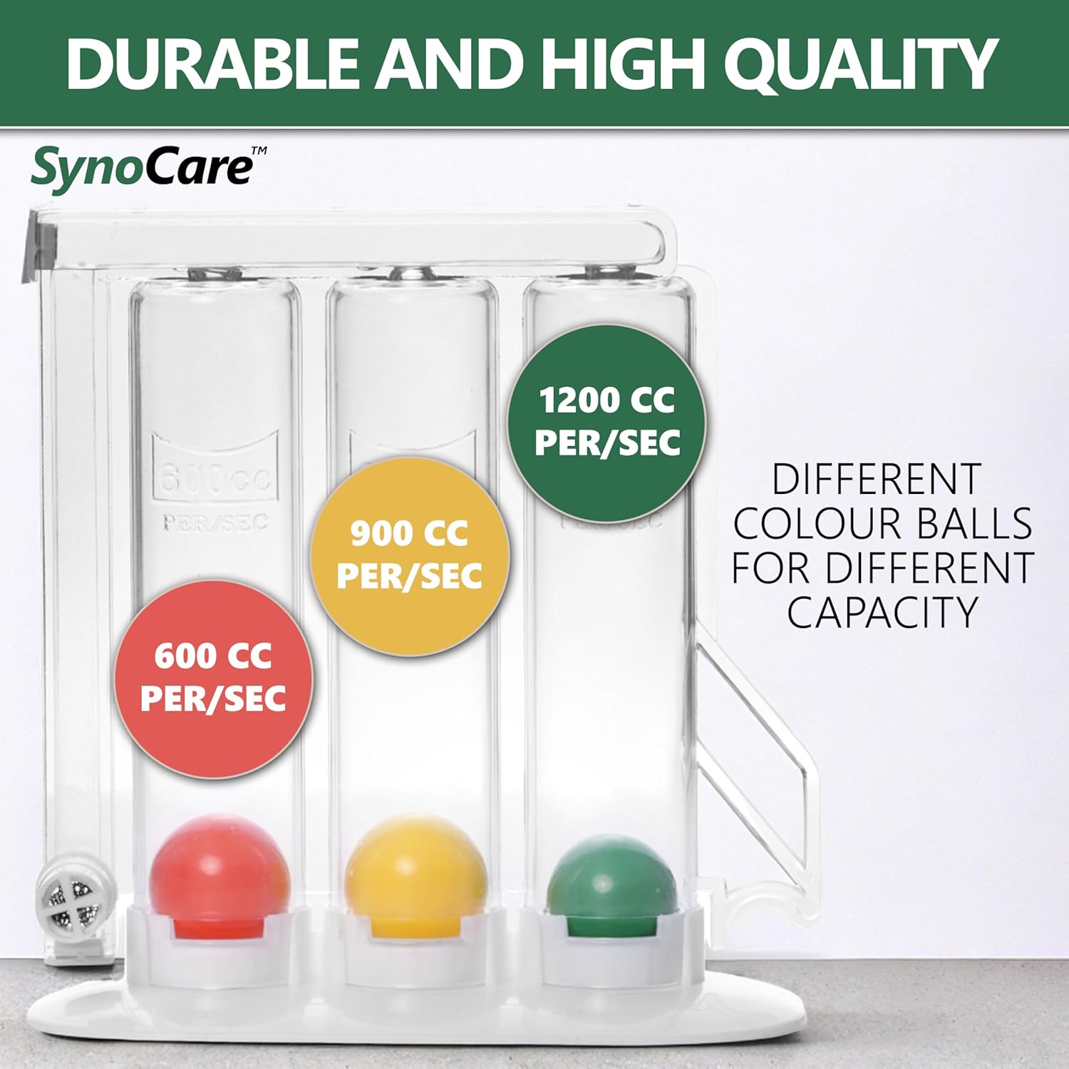 3 Ball Spirometer, Lung Exerciser, Respiratory Exerciser, Breathing Exercise