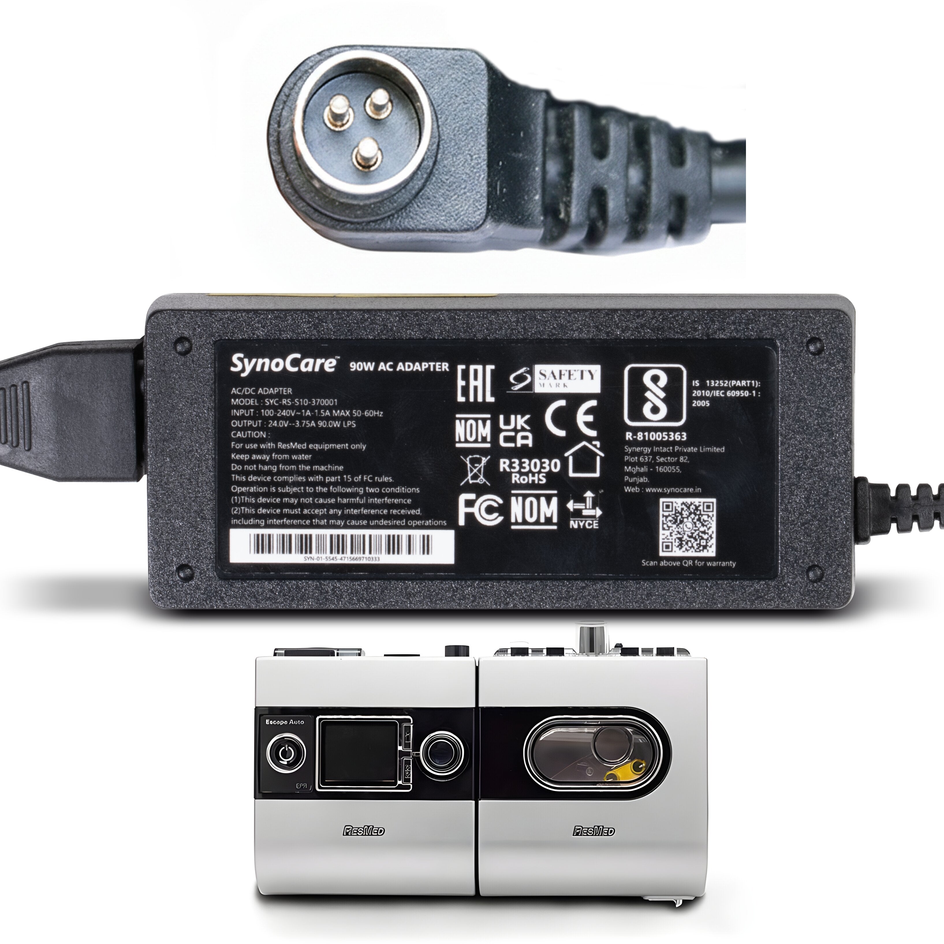 SynoCare PowerSupply cord for Resmed S9